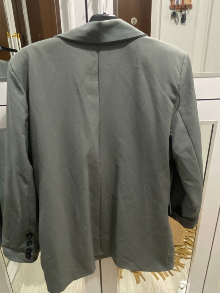 Gri Kadın Blazer Ceket ve Pantolon Takım - Görsel 3