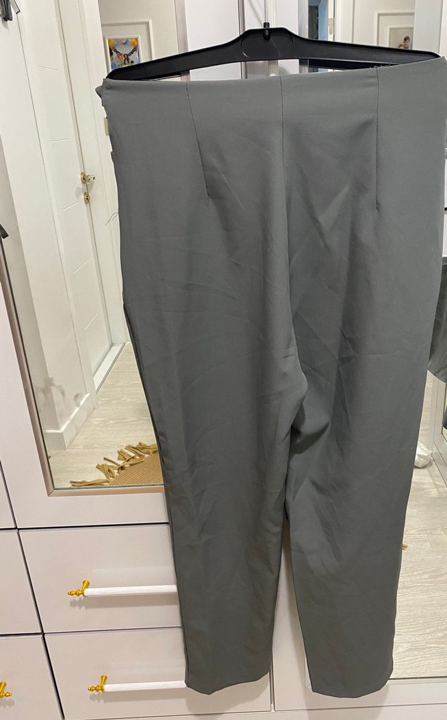 Gri Kadın Blazer Ceket ve Pantolon Takım - Görsel 4