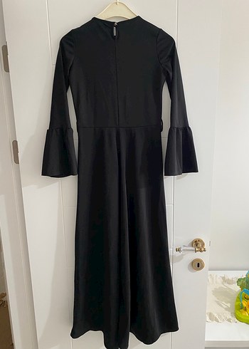 Siyah Uzun Kollu Gotik Kadın Elbise - Görsel 2