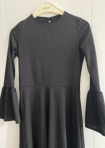 Siyah Uzun Kollu Gotik Kadın Elbise - Görsel 3