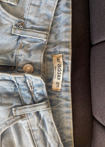 27 Beden Gri Mini Denim Şort, Gevşek Kesim, Sokak Stili
