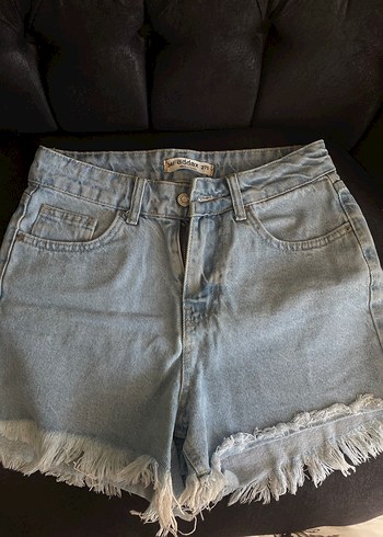 Gri Mini Denim Şort, Gevşek Kesim, Sokak Stili