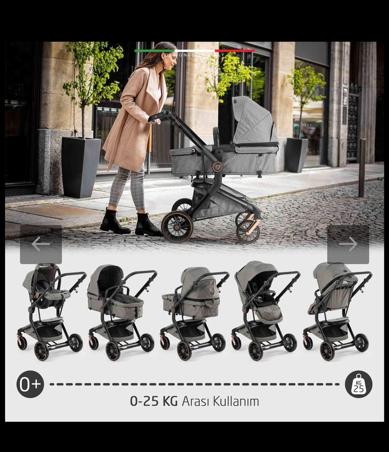 Gri Bebek Arabası - Elele baby markalı - Görsel 2