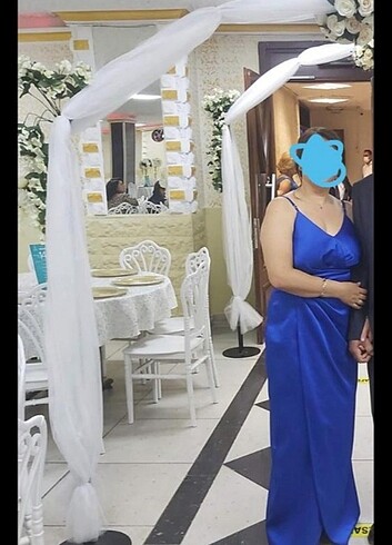 Diğer Saten saks mavi abiye 