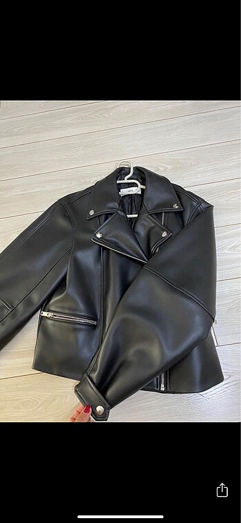 xs Beden siyah Renk Mango biker deri ceket