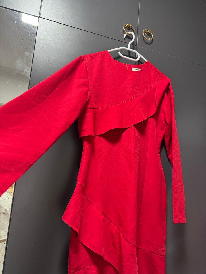 Kırmızı Mini elbise - Görsel 2