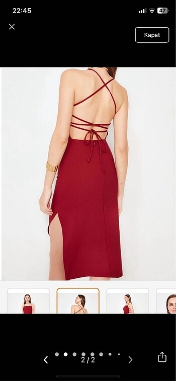 Trendyol & Milla Bordo elbise