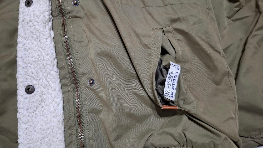 Pull&Bear İçi Peluş Haki Mont - Görsel 3