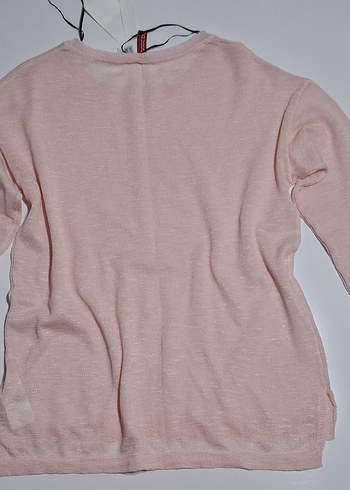 H&M Toz Pembe Kadın Triko Uzun Kollu Kazak - Görsel 2