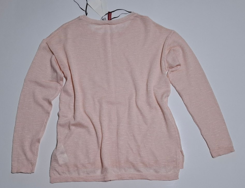 H&M Toz Pembe Kadın Triko Uzun Kollu Kazak - Görsel 2