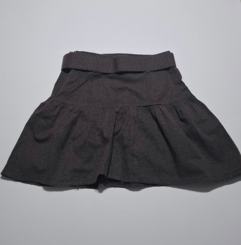 Kemerli Kahve Mini Etek - Görsel 2