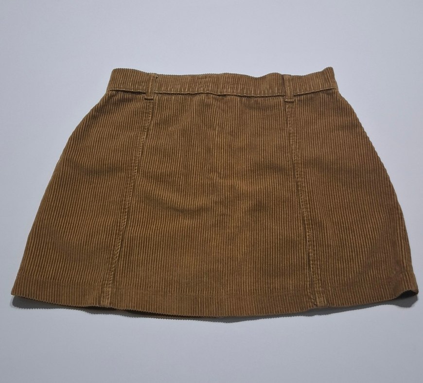 Addax Fermuarlı Kahverengi Kadife Mini Etek - Görsel 2