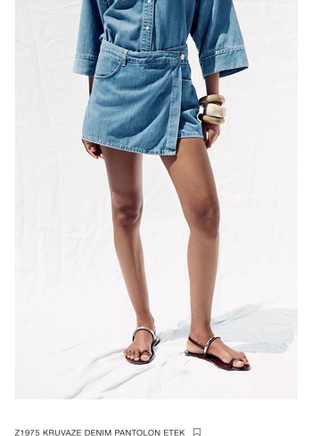 Mavi Denim Mini Şort Etek