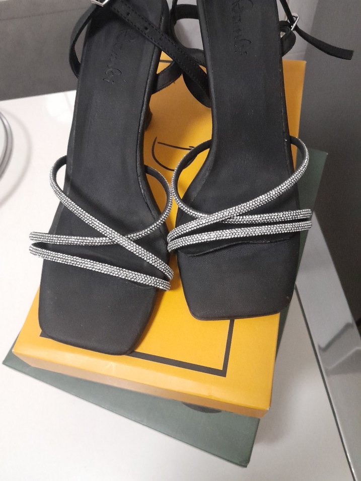 Siyah abiye kadeh Topuklu Kadın Ayakkabı - Görsel 2