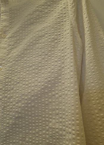 Kadın Beyaz Uzun Kollu Keten Gömlek - Görsel 3