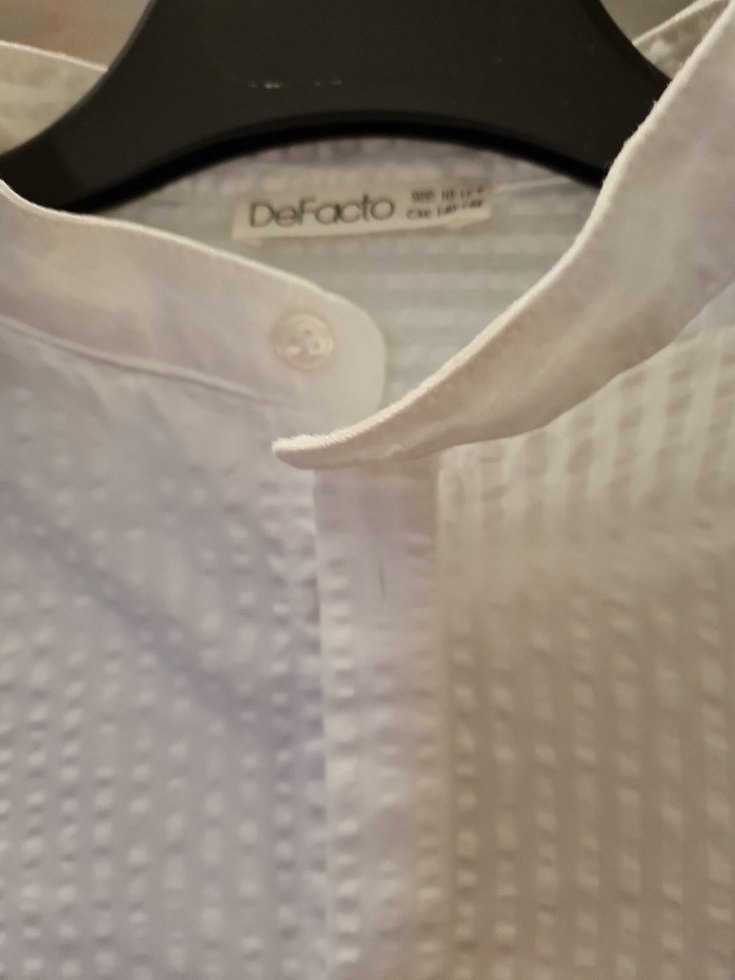 Kadın Beyaz Uzun Kollu Keten Gömlek - Görsel 5