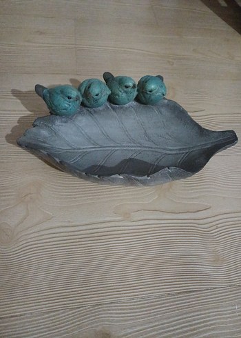 Turkuaz Kuşlu Gri Yaprak Biblo - Görsel 7