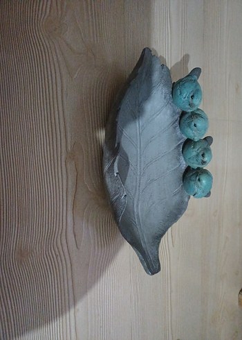 Turkuaz Kuşlu Gri Yaprak Biblo - Görsel 6