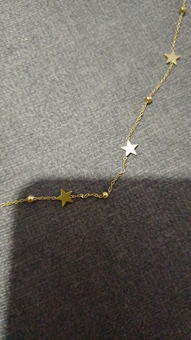 Yıldızlı Altın Renk Zincir Kolye - Görsel 2