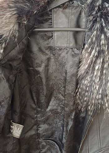 Kürklü Deri Biker Ceket - Görsel 4