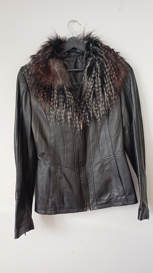 Kürklü Deri Biker Ceket - Görsel 2