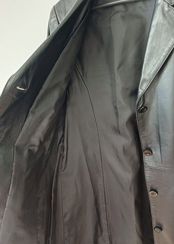 Düğmeli Siyah Deri Kadın Ceket - Görsel 6