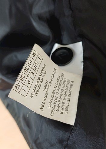 Düğmeli Siyah Deri Kadın Ceket - Görsel 5