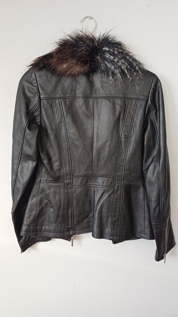 Klasik Siyah Deri Kadın Ceket - Görsel 2