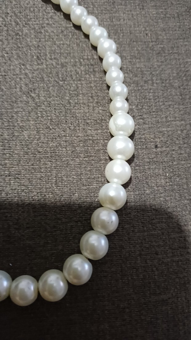 Beyaz Boncuklu Midi Kolye - Görsel 3