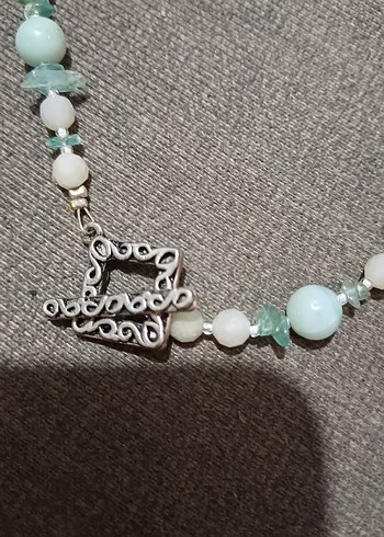 Uzun Turkuaz Boncuklu Bohem Kolye - Görsel 2