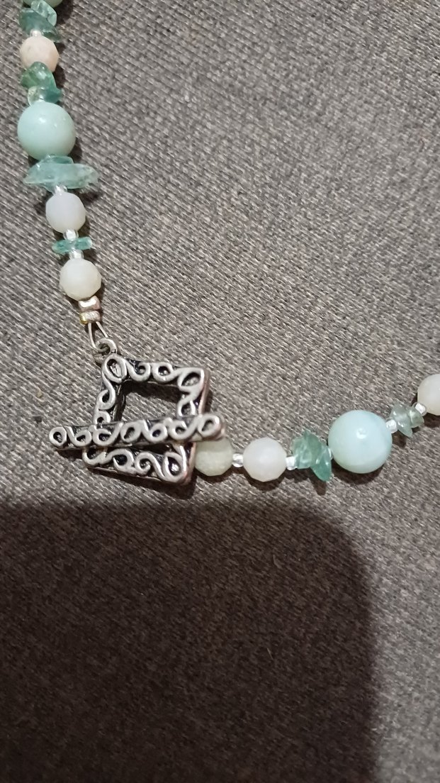 Uzun Turkuaz Boncuklu Bohem Kolye - Görsel 2