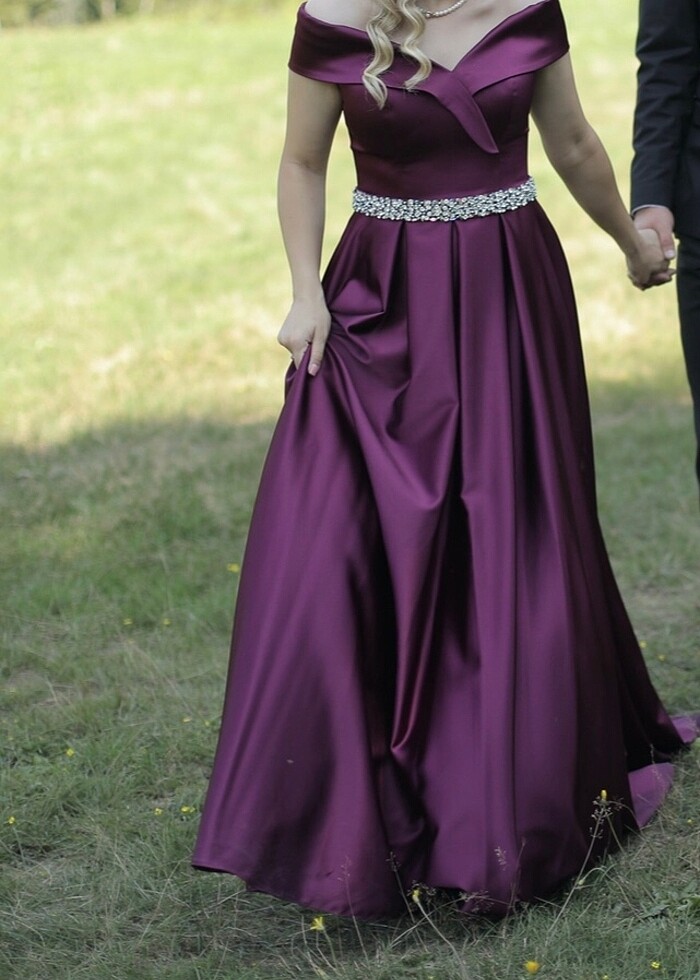 Mürdüm renk abiye - Görsel 2