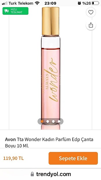 Avon Avon Tta Wonder Kadın Parfüm Edp Çanta Boyu 10 Ml