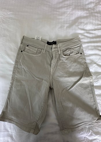 30 Beden Erkek Keten Haki Kemerli Pantolon