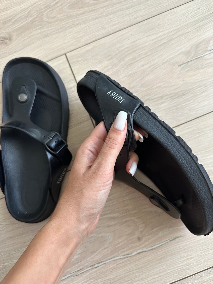 Siyah Tokalı Erkek Sandalet - Görsel 3