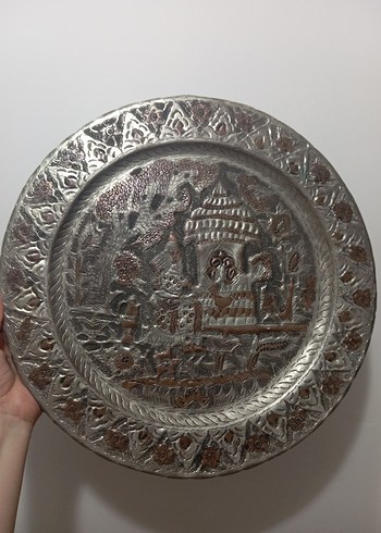 Antika bakır duvar tabağı.büyük boy.