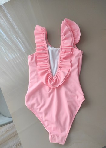 Pembe Baskılı Kız Çocuk Mayo