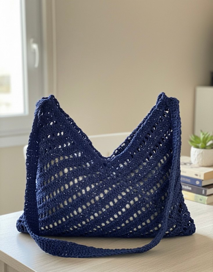 Örme plaj çantasu - Görsel 2