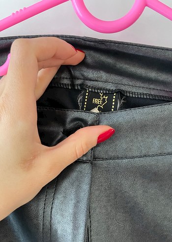 Gri Deri Kadın Pantolon - Görsel 2