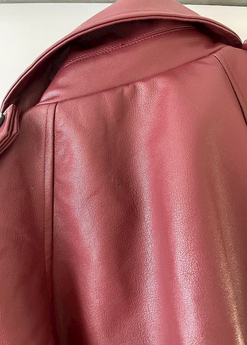 Bordo Deri Ceket - Görsel 4