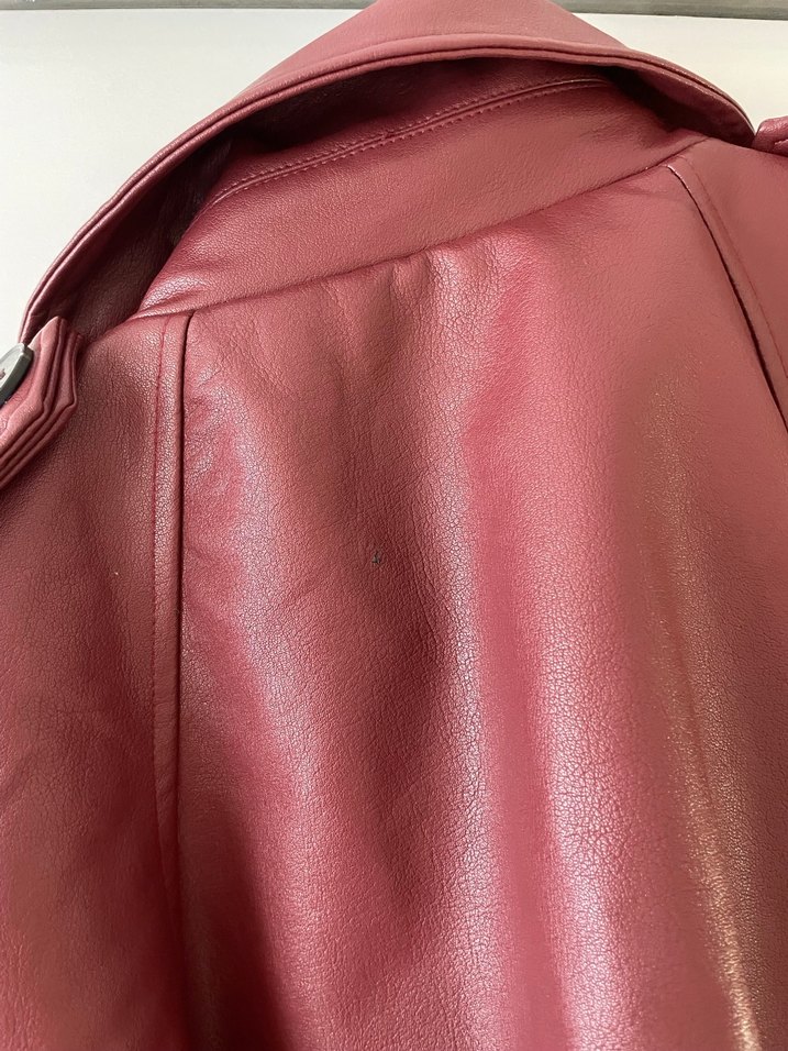 Bordo Deri Ceket - Görsel 4