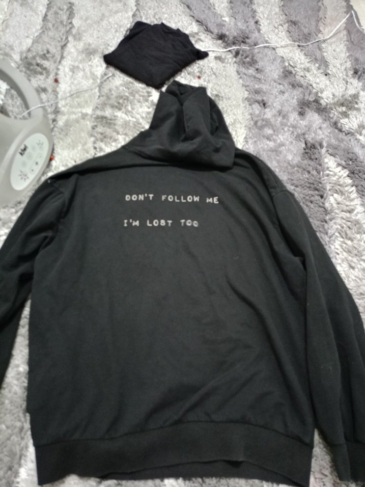 Siyah Uzun Kollu Salaş Sweatshirt - Görsel 2