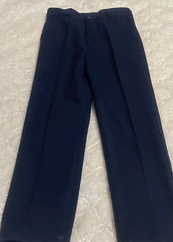 Kız çocuk Lacivert Fermuarlı Kumaş okul Pantolonu - Görsel 2