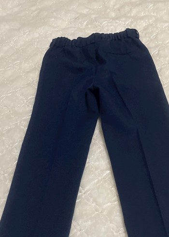 Kız çocuk Lacivert Fermuarlı Kumaş okul Pantolonu - Görsel 3