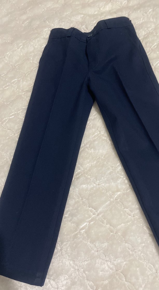 Kız çocuk Lacivert Fermuarlı Kumaş okul Pantolonu - Görsel 4