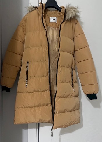 Bej Kadın Suni Kürk Detaylı Mont - Görsel 2