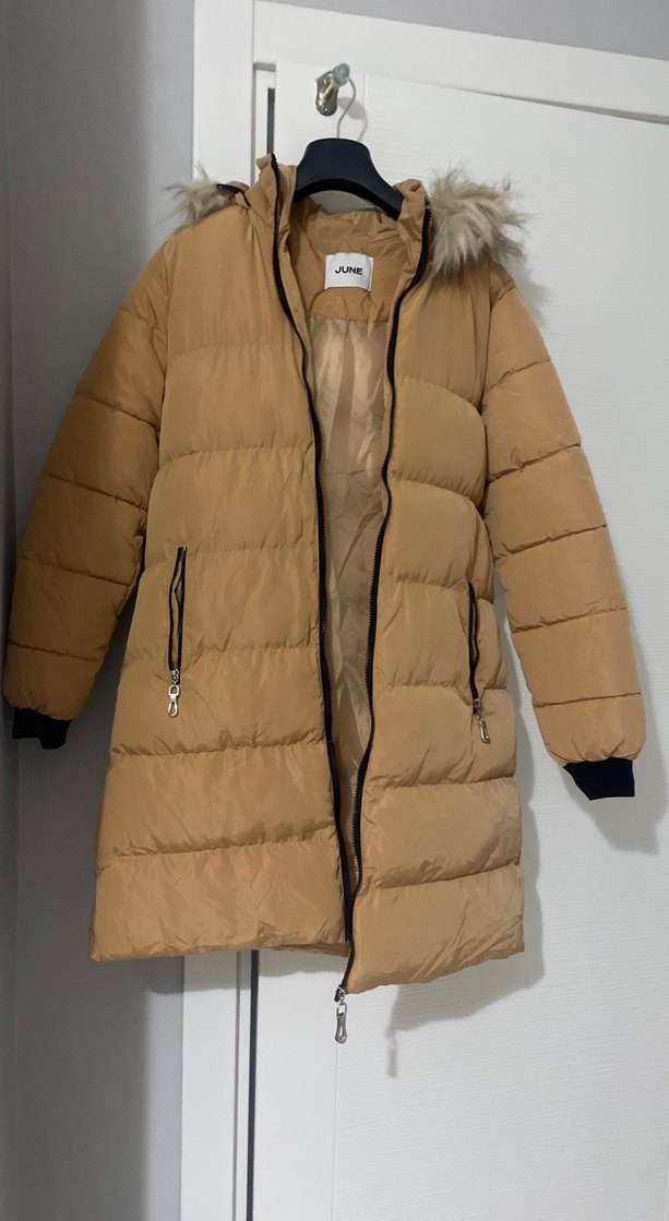 Bej Kadın Suni Kürk Detaylı Mont - Görsel 2