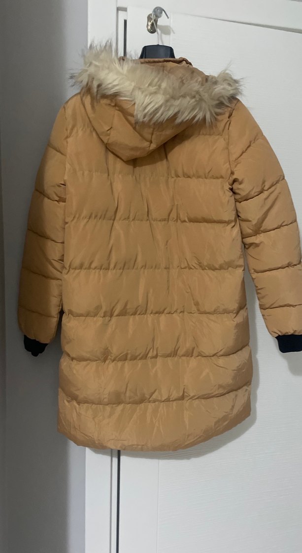 Bej Kadın Suni Kürk Detaylı Mont - Görsel 4