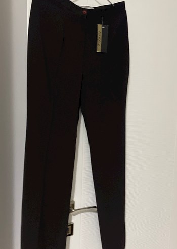 Koyu kahverengi Kadın Kumaş Pantolon - Görsel 2