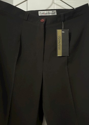 Koyu kahverengi Kadın Kumaş Pantolon - Görsel 3